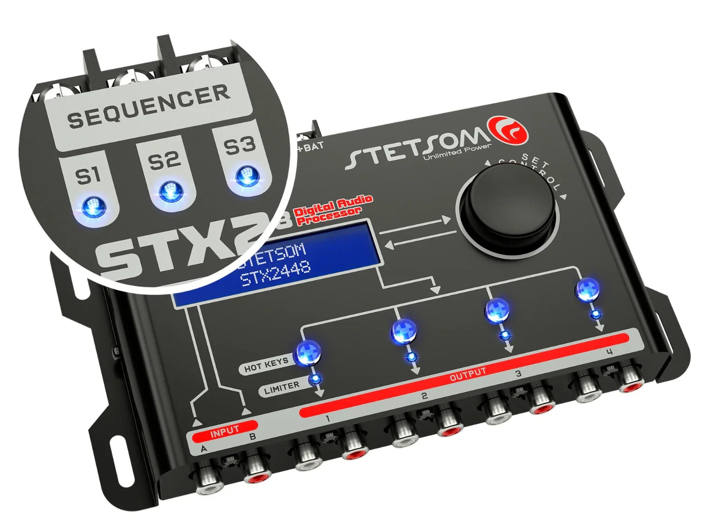 Stetsom STX 2448 DSP Crossover & Equalizer 4 Channel Full Digital Signal Processor (Sequencer)