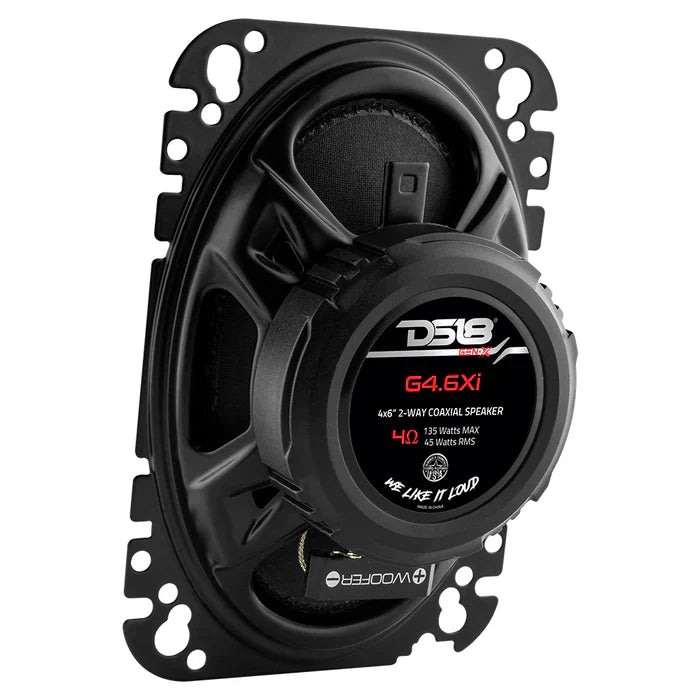 DS18 G4.6XI GEN-X 4x6 2-Way Coaxial Speakers 135 Watts 4-Ohm