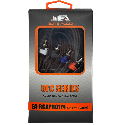 Elite Audio EA-RCAPRO174 17 Foot Premium OFC 4-Channel RCA Cable