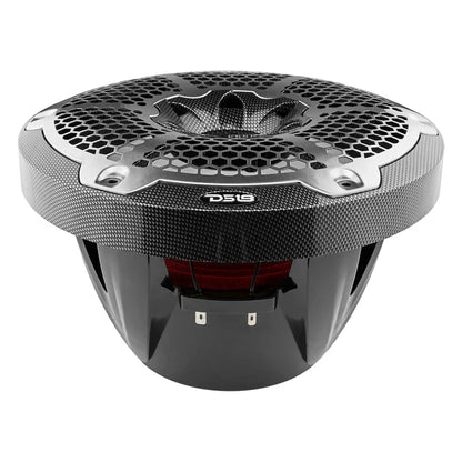 DS18 CF-10SUB HYDRO 10" Marine Subwoofer with Integrated RGB Lights 600 Watts SVC 4-Ohm Carbon Fiber